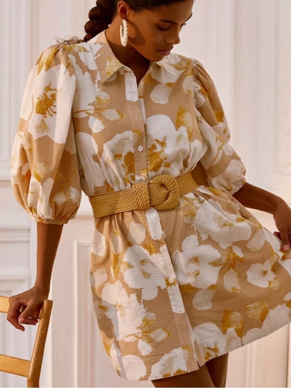 En Saison Arielle Mini Shirtdress In Assorted Medium